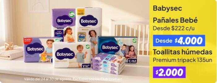 Catálogo Unimarc Página 2: Babysec - pañales bebé €4.000,00