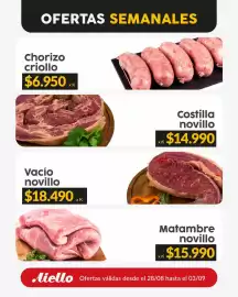 Catálogo Supermercados Aiello Página 5: Vacío novillo €18.490,00, Chorizo novillo €14.990,00