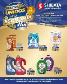 Folheto Shibata Supermercados Página 1: Papel Toalha Uni Lar €3,99, Sabão líquido €31,99