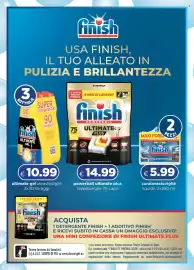 Volantino Acqua & Sapone Pagina 3: Finish Curalavastoviglie €5,99, Ultimate gel lavastoviglie €10,99