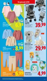 Volantino Lidl settimana 36 Pagina 31: FISHER-PRICE Gioco per neonati €4,99, LUPILU Pantaloni da neonati €6,99
