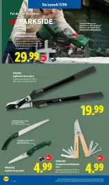 Volantino Lidl settimana 36 Pagina 34: PARKSIDE €4,99, PARKSIDE Affilacatene elettrico €29,99