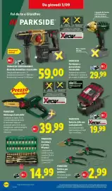 Volantino Lidl settimana 36 Pagina 8: PARKSIDE Motosega ricaricabile €39,99, PARKSIDE Batteria 2 Ah con caricabatterie €19,99