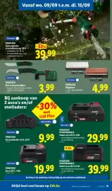 Lidl folder week 37 Pagina 19: Smart accu 20 v, 8 ah €39,99, Parkside slijpsteen €4,99
