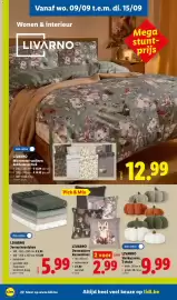 Lidl folder week 37 Pagina 22: Sierkussens €9,99, Microvezel-satijnen dekbedovertrek €12,99