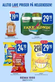Rema 1000 uke 36 Side 12: Maarud Super Chips €24,90, Faxe Kondi €29,90