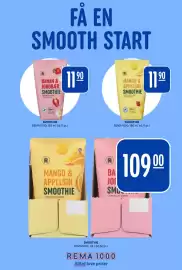 Rema 1000 uke 36 Side 28: Rema smoothie banan jordbær €11,90, Rema 1000 smoothie mango & appelsin €66,11