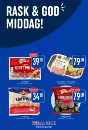Rema 1000 uke 36 Side 4: Gilde kjøttpølse €39,90, Stange Kyllingbryst M/Pancetta €79,00