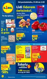 Lidl gazetka Strona 1: Kinder Chocolate €0,01, Mleko UHT 3,2% €1,49