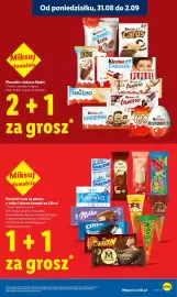 Lidl gazetka Strona 11: Lody na patyku, w rożku i lodowe kanapki €0,01, Wszystkie słodycze Kinder €0,01