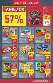 ALDI gazetka tydzień 36 Strona 19: Lubella Paluszki/Precelki/Krakersy €2,99, Ciasto Zebra €7,99