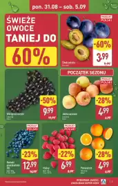 ALDI gazetka tydzień 36 Strona 3: Śliwki polskie €3,99, Winogrona ciemne €9,99