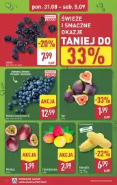 ALDI gazetka tydzień 36 Strona 4: Kukurydza €6,99, Jeżyny €7,99