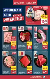 ALDI gazetka tydzień 36 Strona 41: MIESNE SPECJAŁY Połędwiczka wieprzowa €25,99, Pręga wołowa bez kości €3,99