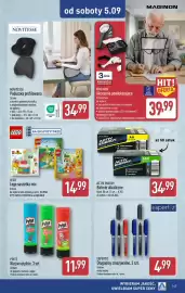 ALDI gazetka tydzień 36 Strona 47: Baterie alkaliczne €34,99, Długopisy zmazywalne €4,99