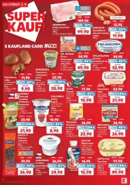 Kaufland leták týden 36 Strana 2: Sedlčanský Hermelin €26,90, Krajanka Smetana ke šlehání €23,90