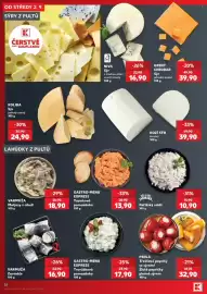 Kaufland leták týden 36 Strana 28: Gastro-menu express topinková pomazánka €13,90, Koliba sýr pařený uzený €24,90