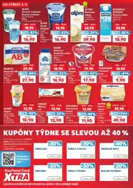 Kaufland leták týden 36 Strana 6: Alpro dezert sójový tmavá čokoláda/ vanilka €49,90, Madeta jihočeské ab €27,90