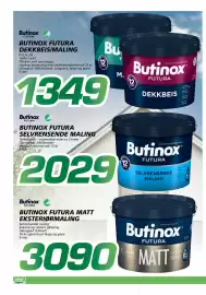 Coop Byggmix kundeavis Side 2: BUTINOX FUTURA SELVRENSENDE MALING €2.029,00, BUTINOX FUTURA DEKKBEISMALING €1.349,00