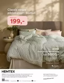 Hemtex reklamblad Sida 12: Basic kontinentalsäng, Medlemspris, Classic stripe påslakanset i bomull, Medlemspris
