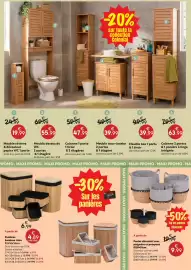 Catalogue Maxi Bazar page 16: Panier décoratif avec poignées et pompons €9,99, Panières bambou tissu €4,89