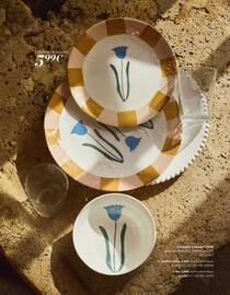 Catalogue Maisons du Monde page 102: Assiette plate €6,99, Assiette à dessert €5,99