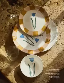 Catalogue Maisons du Monde page 102: Assiette plate €6,99, Assiette à dessert €5,99