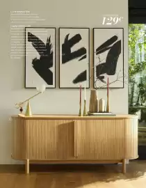 Catalogue Maisons du Monde page 84: Buffet herring €799,00, Toile triptyque €129,00