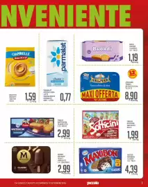 Volantino Supermercati Piccolo Pagina 3: Maxibon classic Nestlé €4,39, Findus Sofficini €1,99
