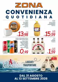 Volantino Zona Pagina 1: Birra Moretti €1,59, Pecorino di Pienza Val d'Orcia Rosso €13,98