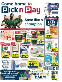Pick n Pay Hypermarket catalogue Page 1: Baby Soft 2 Ply White Toilet Tissue €159,99, White Star Super Maize Meal €54,99