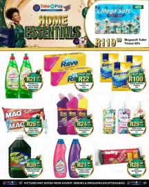 Take 'n Pay catalogue week 36 Page 27: Rave Laundry Bar €22,00, Megasoft Toilet Tissue 48's €119,99
