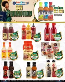 Take 'n Pay catalogue week 36 Page 6: Lamzar BBQ, Chilli or Tomato Sauce €20,00, Nandos Sauces Assorted €100,00