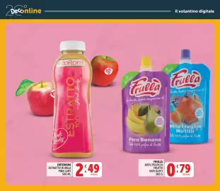 Volantino Deco Market Pagina 22: Frullà 100% polpa di frutta €0,79, OrtoRomi Estratto di mela Pink Lady €2,49