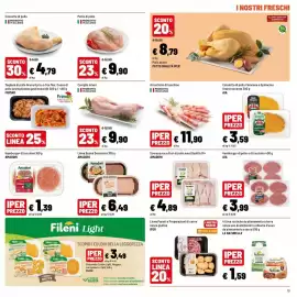 Volantino Iper La Grande Pagina 13: Arrosticini di tacchino €11,90, Coniglio intero €9,90