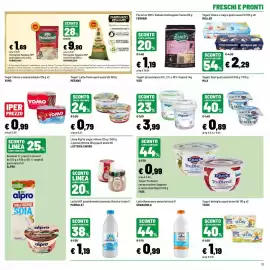 Volantino Iper La Grande Pagina 21: Yogurt intero o magro Müller €2,29, Yogurt greco bianco Yogood €3,99