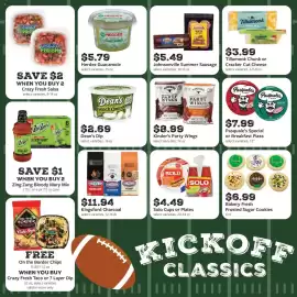 Fareway weekly ad Page 2: Kinder's Party Wings €8,99, Solo Cups or Plates €4,49