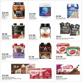 Fareway weekly ad Page 21: Owyn pro elite plant protein shakes €8,97, Dannon Oikos Protein Shakes €10,88