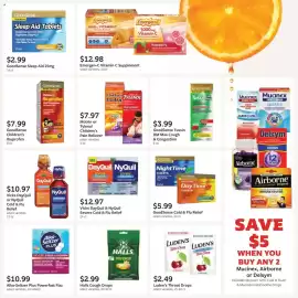 Fareway weekly ad Page 40: Halls Cough Drops €2,99, Vicks DayQuil & NyQuil Severe Cold & Flu Relief €12,97