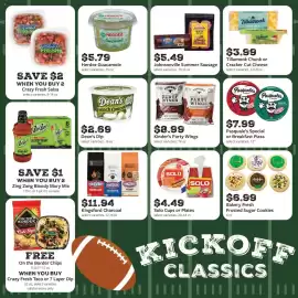 Fareway weekly ad week 36 Page 13: Kinder's Party Wings €8,99, Solo Cups or Plates €4,49