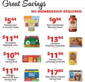 Fareway weekly ad week 36 Page 15: V8 Original Vegetable Juice €11,94, Rao's Homemade Marinara Sauce €9,94