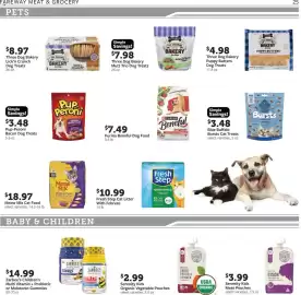 Fareway weekly ad week 36 Page 25: Purina Beneful Dog Food €7,49, Three Dog Bakery Mutt Trio Dog Treats €7,98