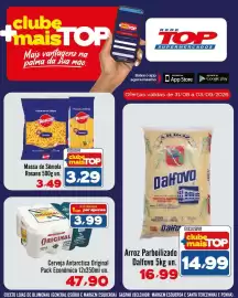 Encarte Rede Top Página 1: Cerveja Antarctica Original €47,90, Arroz parboilizado dalfovo €14,99