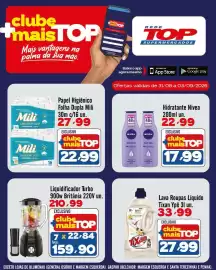 Encarte Rede Top Página 3: Liquidificador turbo 900w britânia 220v un. €159,90, Papel Higiênico Folha Dupla Mili €22,99