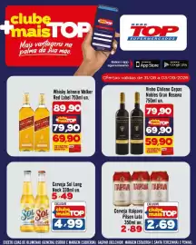 Encarte Rede Top Página 5: Cerveja Sol Long Neck €4,99, Whisky Johnnie Walker Red Label €69,90