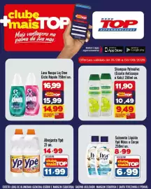 Encarte Rede Top Página 6: Alvejante ypê €11,99, Lava Roupa Liq Omo Ciclo Rápido €14,99
