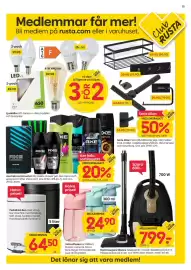 Rusta reklamblad vecka 36 Sida 15: Pedalhink Ben, Medlemspris, Axe hela sortimentet €29,00