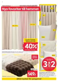Rusta reklamblad vecka 36 Sida 2: Gardin Matilda, Selma och Lisa €299,00, Pläd Fluff €149,00