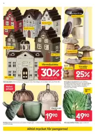 Rusta reklamblad vecka 36 Sida 6: Värmeljuslykta €79,00, Doftljus Acorn €19,90