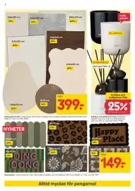 Rusta reklamblad vecka 36 Sida 8: Doftljus och doftpinnar Suki €49,00, Enfärgade mattor €399,00